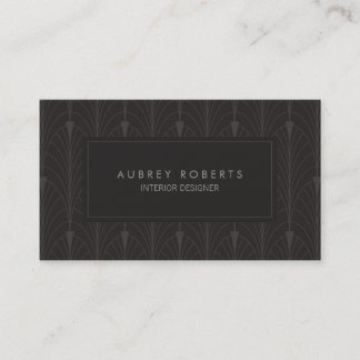 Carte De Visite Art Déco moderne Noir Motif Professionnel