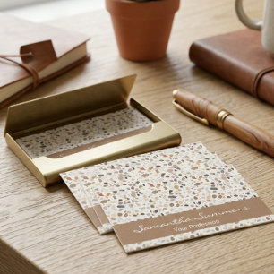 Carte De Visite Art déco motif moderne en forme de rocaille en Ter