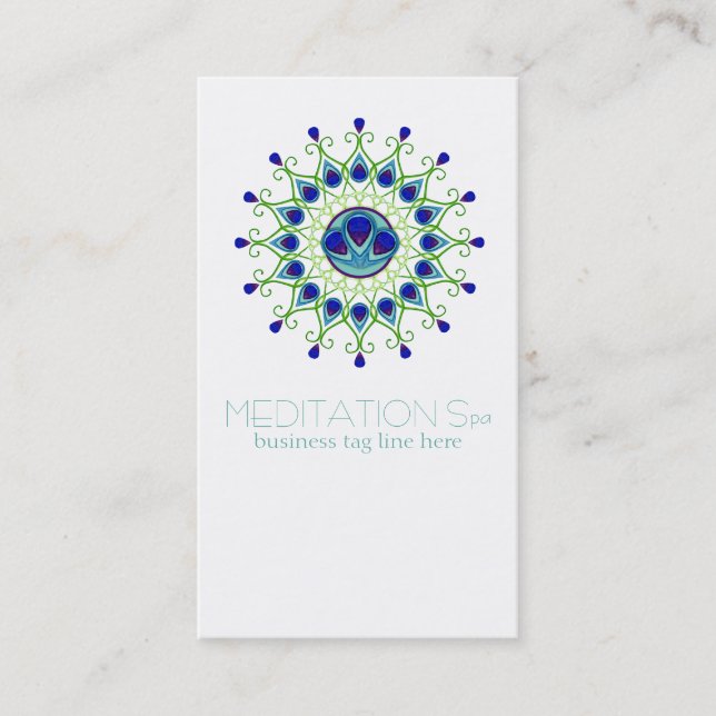 Carte De Visite Art Déco Nouveau Peacock Feather Moderne (Devant)