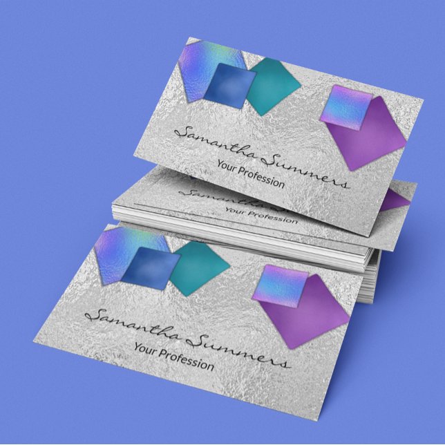 Carte De Visite Art Dichroïen moderne en verre fondu Blanc (Créateur téléchargé)