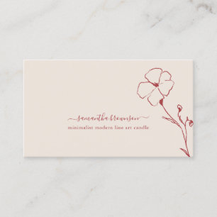 Carte De Visite Art en ligne botanique floral beige terracotta mod