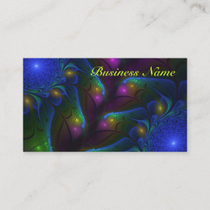 Carte De Visite Art fractal abstrait moderne lumineux coloré