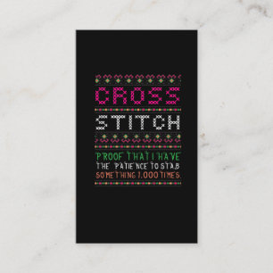 Carte De Visite Art Funny Cross Stitch Needlepoint Sewing Needle