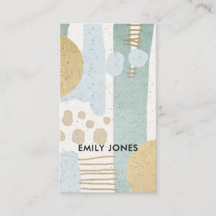 CARTE DE VISITE ART GÉOMÉTRIQUE ABSTRAIT MODERNE D'AQUA SUBTIL MOL