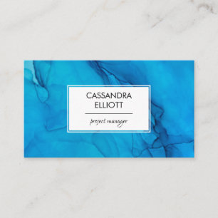 Carte De Visite Art Liquide Abstrait Scuba Blue Alcohol