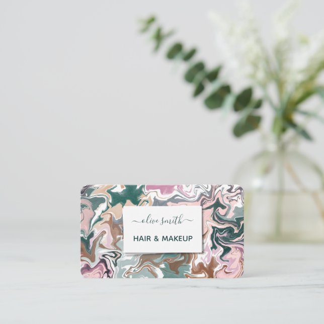 Carte De Visite Art liquide moderne acrylique (Debout devant)