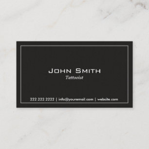 Carte De Visite Art minimaliste Tattoo simple noir simple