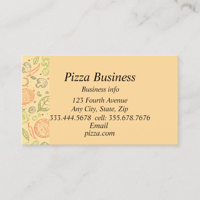 Carte De Visite Art moderne classique Pizza Nom d'entreprise (Devant)