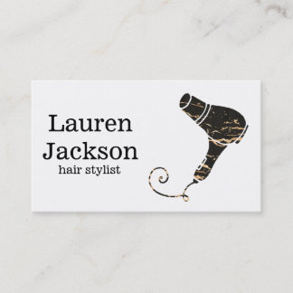 Carte De Visite Art moderne de sèche-cheveux de noir et d'or