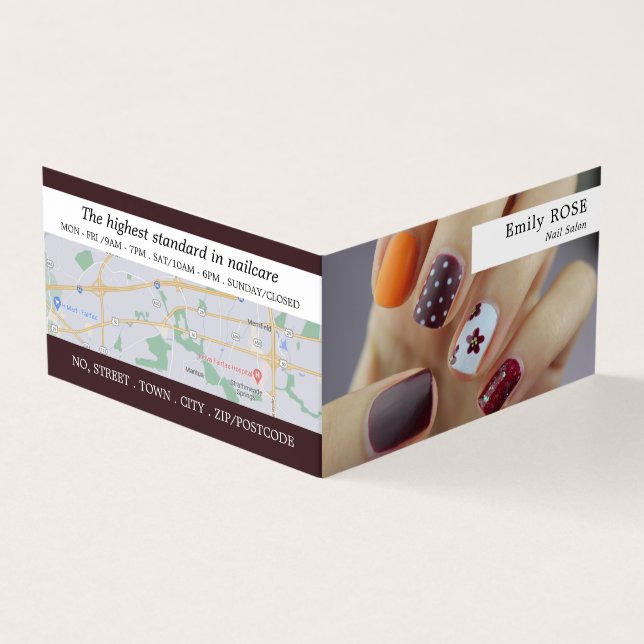 Carte De Visite Art Nail, Technicien Nail, Loyauté Salon Nail (Extérieur)