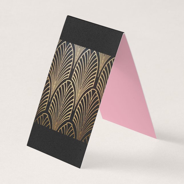 Carte De Visite Art nouveau, art déco, ventilateur motif, bronze,  (Devant)