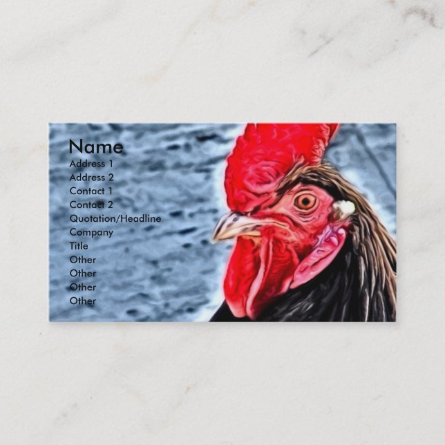 Carte De Visite Art numérique de coq (Devant)