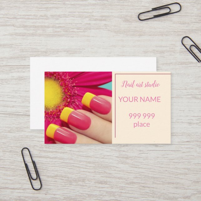 Carte De Visite Art pour ongle (Devant/Arrière en situation)