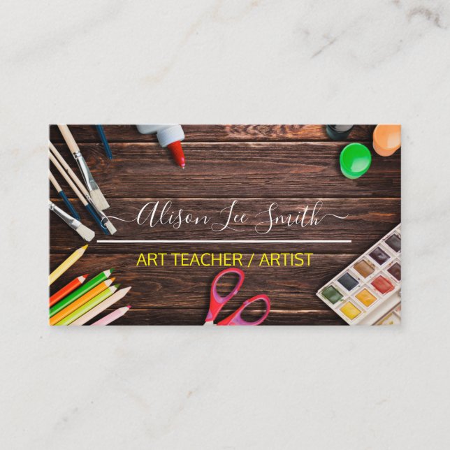 Carte De Visite Art teacher, Artist, Hand Made (Devant)