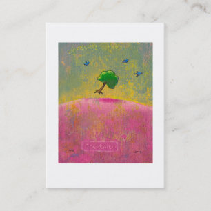 Carte De Visite Art unique d'amusement bleu d'oiseaux d'arbre de