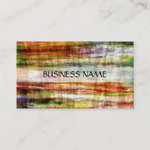 Carte De Visite Art vintage en bois multicolore