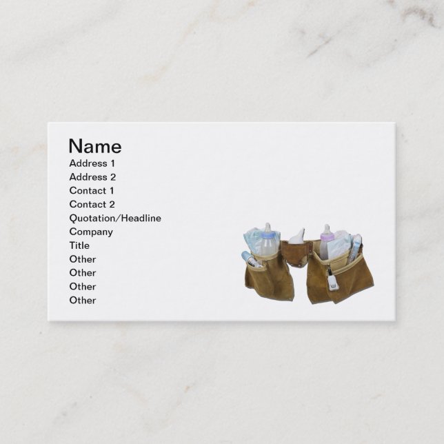 Carte De Visite Articles de bébé remplissant ceinture en cuir (Devant)