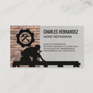 Carte De Visite Artisan travaillant sur un toit Entrepreneur