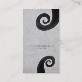 Carte de visite artisanal en spirale noire