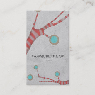 Carte de visite artisanale en détresse arbre rouge