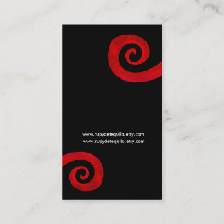 Carte de visite artisanale en spirale rouge en dét