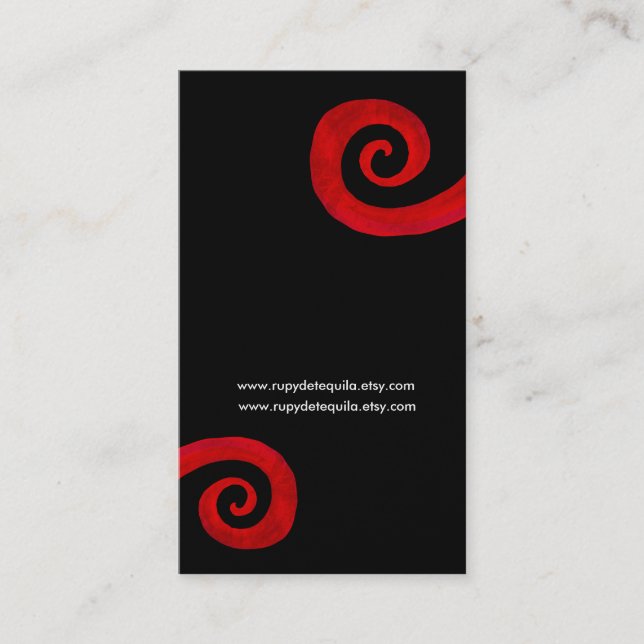 Carte de visite artisanale en spirale rouge en dét (Devant)