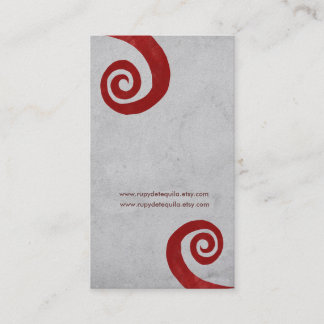 Carte de visite artisanale en spirale rouge en dét