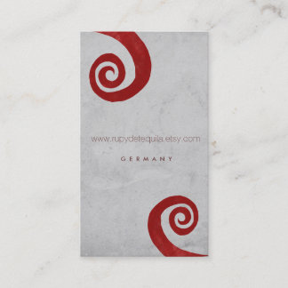 Carte de visite artisanale en spirale rouge en dét