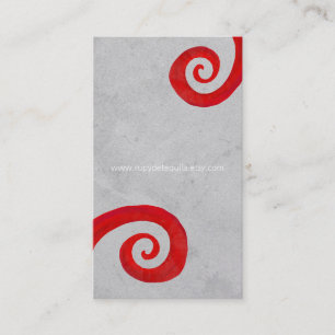 Carte de visite artisanale en spirale rouge en dét