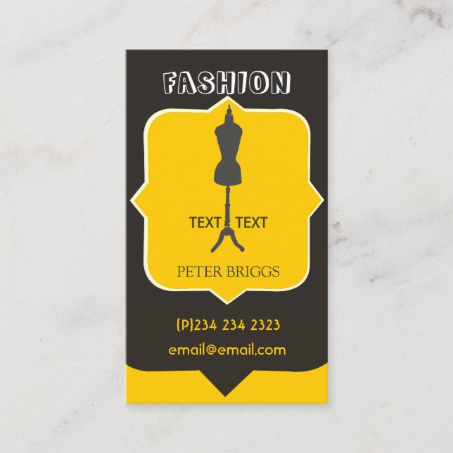 Carte De Visite Artisanat de la mode posh chic et audacieux (Devant)