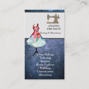 Carte De Visite Artisanat de mode vintage Fille Floral couture