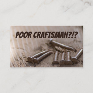 Carte De Visite Artisanat drôle pour les artisans pauvres spéciali