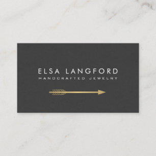 Carte De Visite Artisanat Edgy Bohemian Faux Gold Arrow