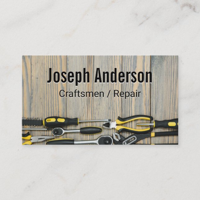Carte De Visite Artisans | Outils | Table d'atelier (Devant)