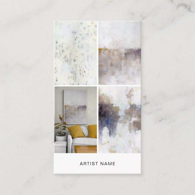 Carte De Visite Artist 4 Image Grid Template (Devant)