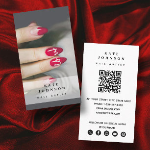 Carte De Visite Artiste à ongles Beatty Salon Manicure Photo QR Co