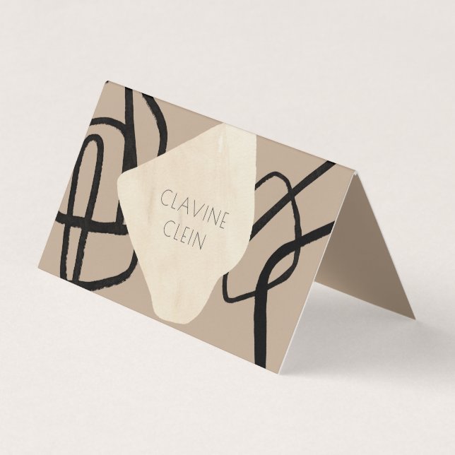 Carte De Visite Artiste Abstrait Atelier Artiste Créatif Bi Plier (Devant)