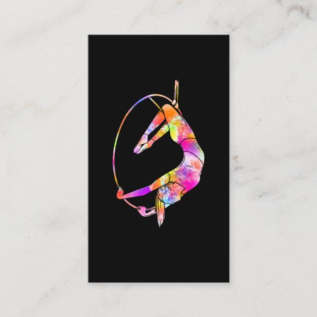 Carte De Visite Artiste aérien Circus Hoop Aérien Yoga Aérien (Devant)