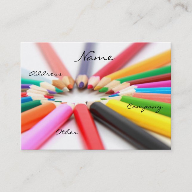 Carte De Visite Artiste Crayon Crayon (Devant)