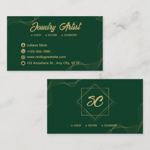 Carte De Visite Artiste de bijoux permanents élégants Code QR Entr
