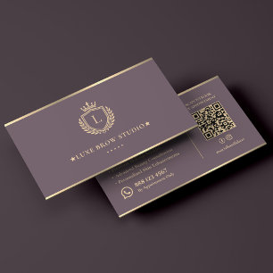 Carte De Visite Artiste de cils et sourcils de luxe Crest Dusty Ma