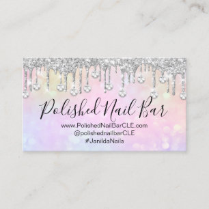 Carte De Visite Artiste de clou Holographe rose Holographe Diamond