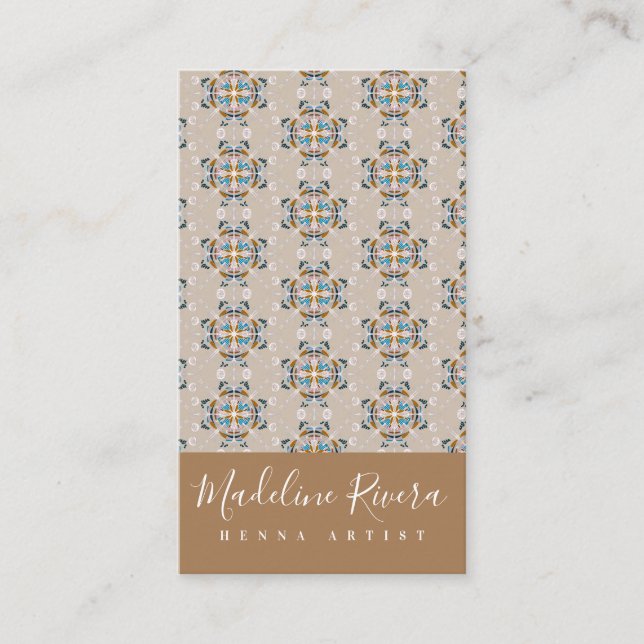 Carte De Visite Artiste de henna mandala boho macramé yoga  (Devant)