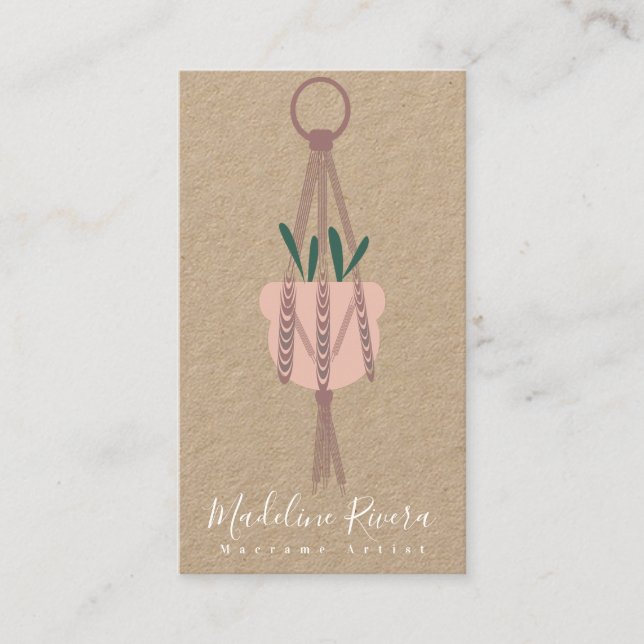 Carte De Visite Artiste de Macrame Conception artisanale Suspendu  (Devant)