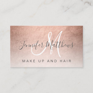 Carte De Visite Artiste de maquillage Abstrait d'or moderne Rose d
