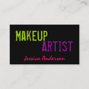 Carte De Visite Artiste de maquillage audacieux et coloré