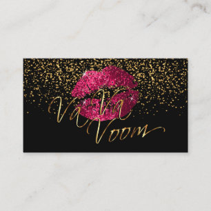 Carte De Visite Artiste de maquillage avec Confetti Or & Lèvres r