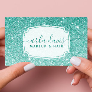 Carte De Visite Artiste de Maquillage Chic Moderne Paillettes Ombr