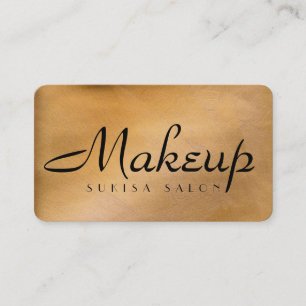 Carte De Visite Artiste de Maquillage Coin Arrondi Cuivre Brillant