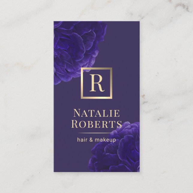 Carte De Visite Artiste de maquillage de logographie en or de viol (Devant)